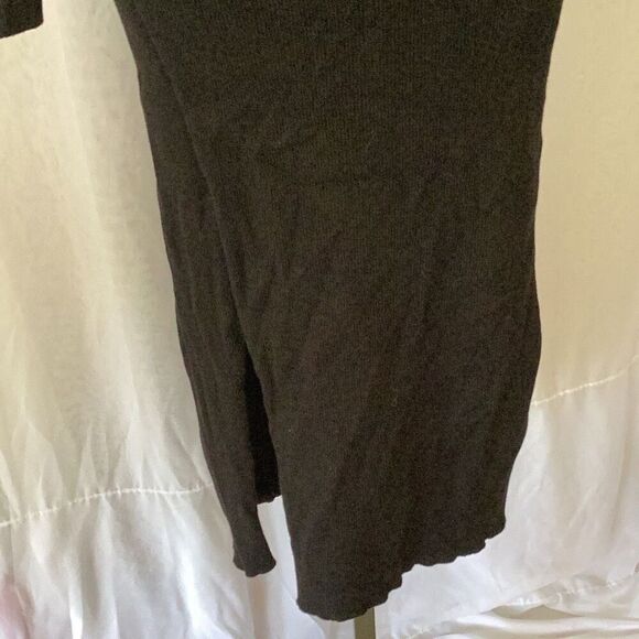 ASTR The Label Faux Wrap Ribbed Knit Sweater Dress Women’s Small Black Bodycon H - Picture 4 of 9